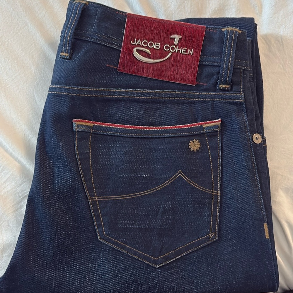 JACOB COHEN HANDMADE IN ITALY INDIGO SKINNY JEANS -MENS